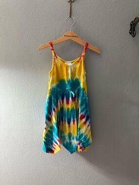Maggie & Zoe Yellow, Teal & Red Tie-Dye Spaghetti Strap Dress